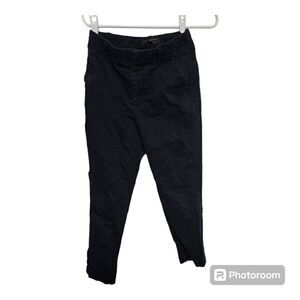 Banana Republic Petite Chino Pants 0P Navy Slim Fit Work Office